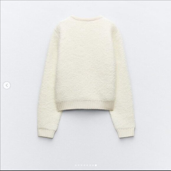 ZARA BOUCLÉ KNIT CARDIGAN Size XL NEW WITH TAG! - Picture 3 of 8